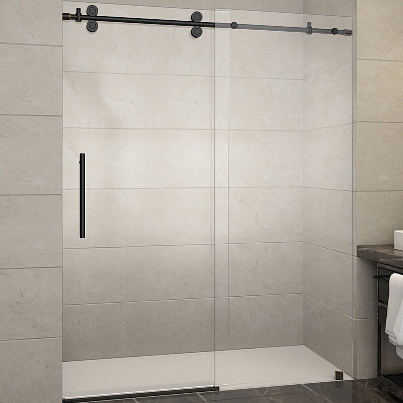 frameless shower sliding door single 60 langham wayfair